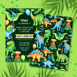 Convites Jovô Dinossauro Caramba e Roar Boy