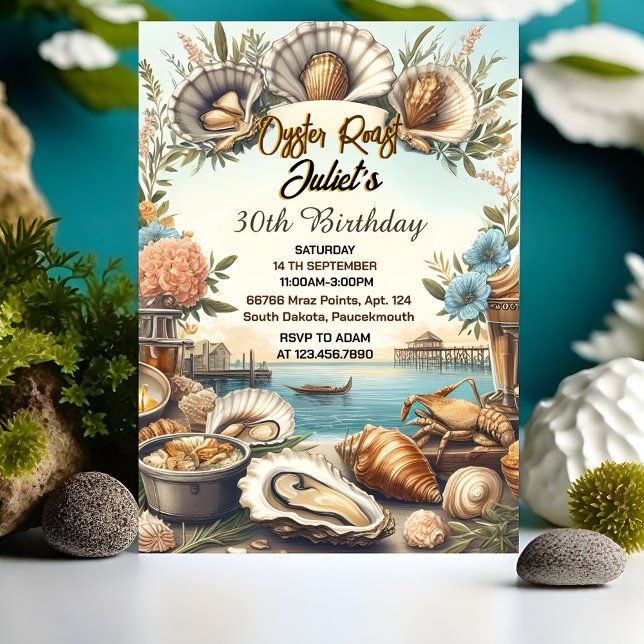 Convites Joy Beach Seafood aniversário de 30 anos (Criador carregado)
