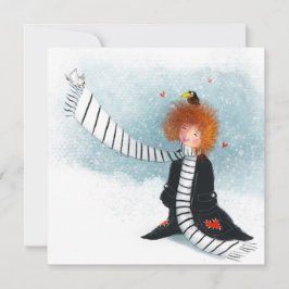 Convites Joy in the Snow – Whimsical Winter Girl
