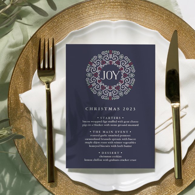 Convites Joy | Menu Janto de Natal Personalizado (Criador carregado)