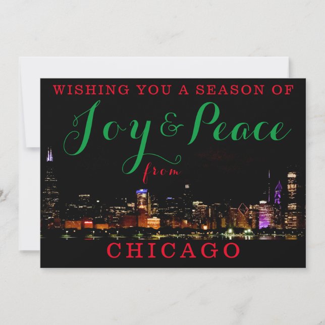 Convites Joy & Peace do Chicago Custom 1 Photo Invitation (Frente)