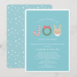 Convites Joy Reindeer Mask Blue Holiday Chá de fraldas por 