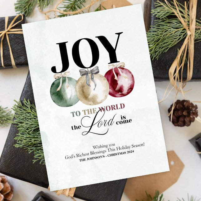 Convites Joy To The World Holiday Card (Celebrate the reason for the season with this "Joy To The World, The Lord is Come" holiday card.)