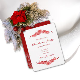 Convites Joy to the World in Red Christmas Invitation Card