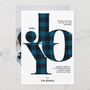 Convites Joy Typografia Blue Buffalo Xadrez Feriado
