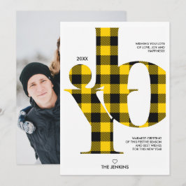 Convites Joy Typografia Yellow Buffalo Photo Holiday