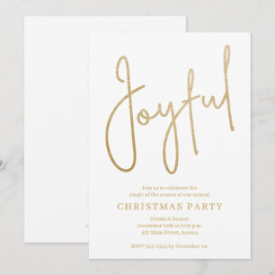 Convites JOYFUL Dourado Falso em Branco Festa de Natal