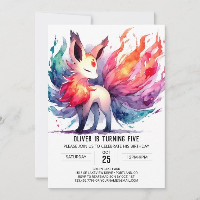Convites Joyful Fox Birthday (Frente)
