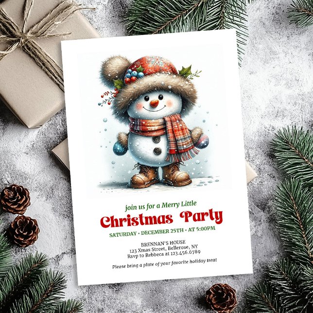 Convites Joyful funny snowman invite festive party digital (Joyful funny snowman invite festive party digital

)