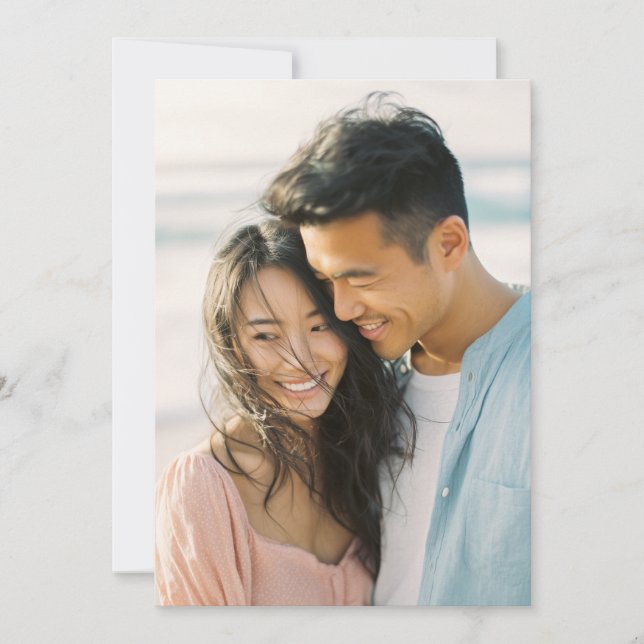 Convites Joyful Pink Blue Romantic Photo (Frente)