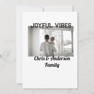 Convites Joyful Vibes pai filho da família Natal p