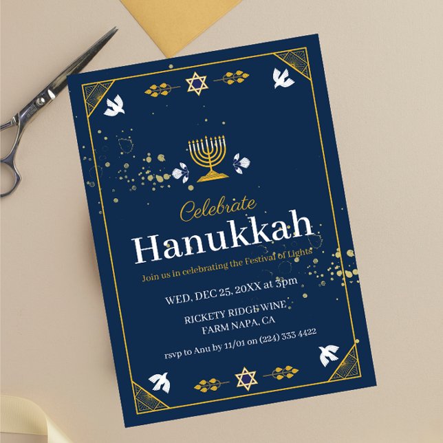 Convites Joyous Hanukkah Celebração!" (Criador carregado)