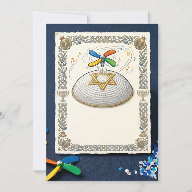 Convites Judaica Bar Mitzvah Engraçado (Frente)