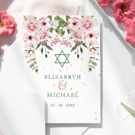 Convites Judeu de Folhagem Floral de Chuppah