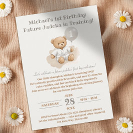 Convites Judo Bear’s First Belt" – 1st Birthday White Belt