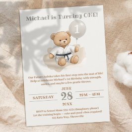 Convites Judo Bear Turns One" – 1st Birthday