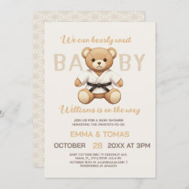 Convites Judo Black Belt Bear Baby Shower Collection 