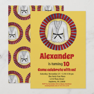 Convites Judo Karate Marial Arts Aniversário