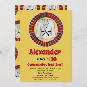 Convites Judo Karate Martial Arts Aniversário