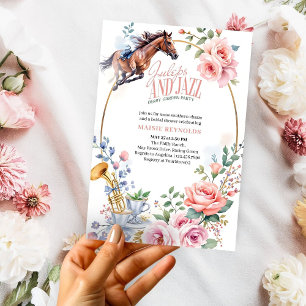 Convites Juleps e Jazz Floral Horse Racing Chá de panela