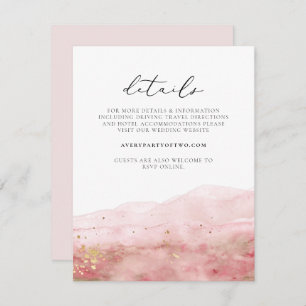 Convites JULIEN Blush Pink Watercolor Detalhes Elegantes Do