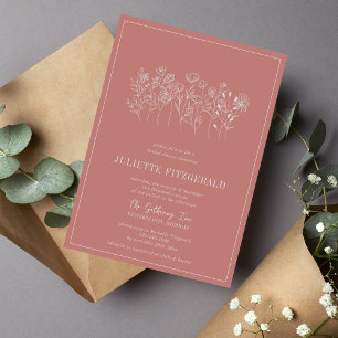 Convites Juliette Floral Cores Curadas Chá de panela