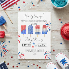 Convites July baby shower invitation