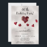 Convites *~* JULY RUBY Birthstone Heart Rosa Dourado<br><div class="desc">EDITAR PERSONALIZAR PERSONALIZAR - GENÉRICO qualquer nome e idade, bem como outros detalhes. * JULY Birthstone/Birth Stone vermelho de Birth Stone vermelho ruBY gem Heart Shaped Gem Jewel Stone Raw Gemstone com um cenário Rosa Dourado. Há alguns Rubies espalhados por diversão. Você tem qualquer escolha de idade. Exemplos podem ser...</div>