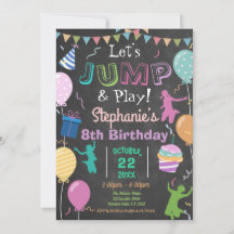 Jump Birthday Chalkboard Kid Trampoline Party