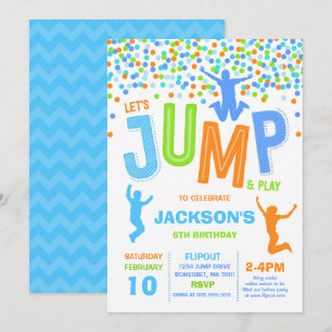 Convites Jump Birthday Invest Jump Trampoline Party