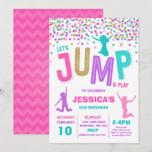 Convites Jump Birthday Invest Jump Trampoline Party