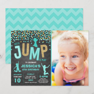 Convites Jump Birthday Invest Jump Trampoline Party