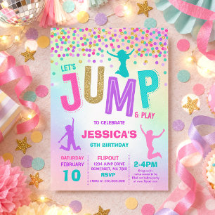 Convites Jump Birthday Invest Jump Trampoline Party