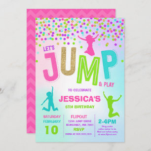 Convites Jump Birthday Invest Jump Trampoline Party