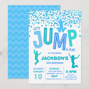 Convites Jump Birthday Invest Jump Trampoline Party