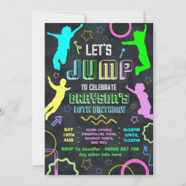 Convites Jump birthday invitations, trampolining party