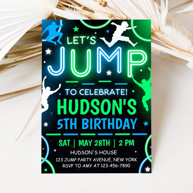 Convites Jump Party Invitation Trampoline Birthday (Criador carregado)