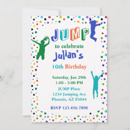 Convites Jump Party Trampoline Park Boys Birthday