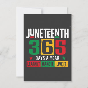Convites Juneteenth 365 Dias por Ano Aprenda Como Se Vive 