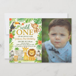 Convites Jungle Animal primeiro aniversario Party