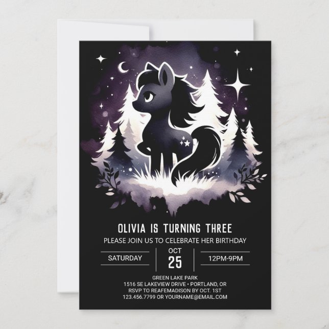 Convites Jungle Fantasy Horse Birthday (Frente)