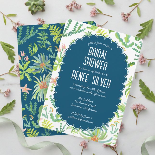 Convites Jungle Garden Watercolor Custom BRIDAL SHOWER (Jungle Garden Watercolor Hand-painted Custom BRIDAL SHOWER Invitation
)