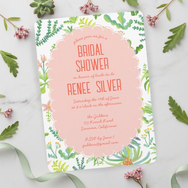 Convites Jungle Garden Watercolor Custom BRIDAL SHOWER (Jungle Garden Watercolor Hand-painted Custom BRIDAL SHOWER Invitation
)