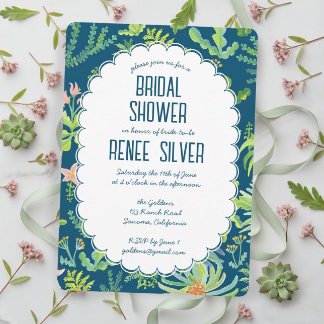 Convites Jungle Garden Watercolor Custom BRIDAL SHOWER (Jungle Garden Watercolor hand-painted Custom BRIDAL SHOWER Invitation
)