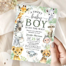 Convites Jungle Safari Animals Boy Baby Shower Tropical