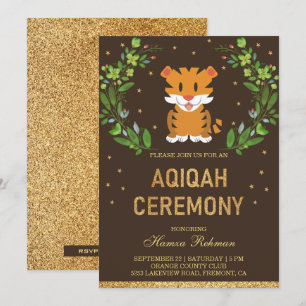 Convites Jungle Safari Bebê Fofa Aqiqah Tigre