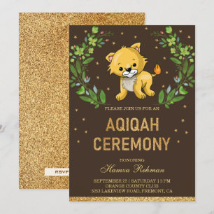 Convites Jungle Safari Bebê Leão Aqiqah Fofo