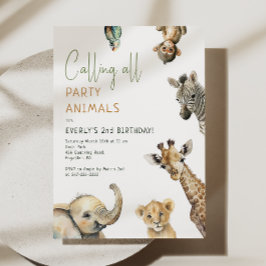 Convites Jungle Safari "Chamando todos os animais de festa"