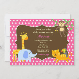 Convites Jungle Safari Zoo Baby Shower