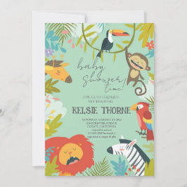 Convites Jungle Wildlife Baby Shower